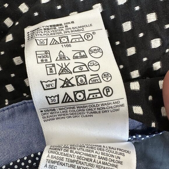 Banana Republic Pants Women Size 8 Hampton Black White Geometric Ankle Preppy - Picture 11 of 12